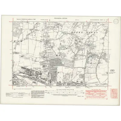 1938 Map of Buckinghamshire LIII.SW, 1946 Print