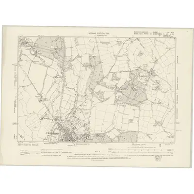 1897 Map of Buckinghamshire LIV.NW, 1900 Print