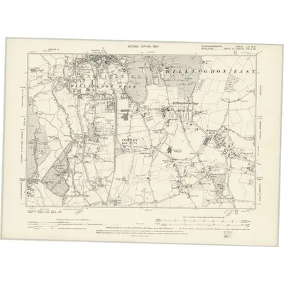 1897 Map of Buckinghamshire LIV.SW, 1900 Print