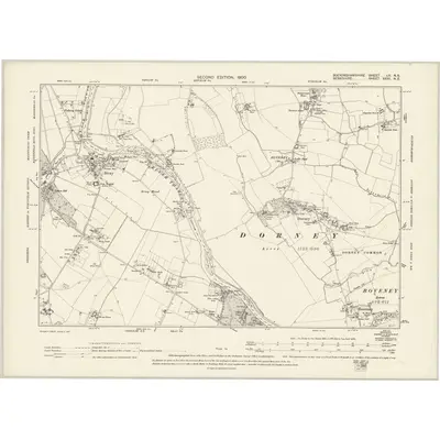 1897 Map of Buckinghamshire LV.NE, 1900 Print