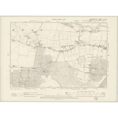 1897 Map of Buckinghamshire LV.SE, 1900 Print