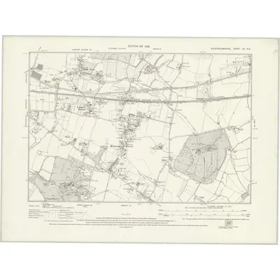 1923 Map of Buckinghamshire LVI.NE, 1925 Print