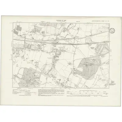 1932 Map of Buckinghamshire LVI.NE, 1935 Print