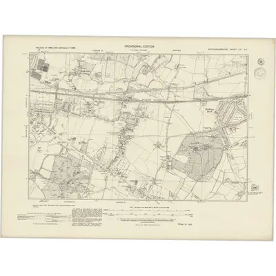 1938 Map of Buckinghamshire LVI.NE, 1944 Print