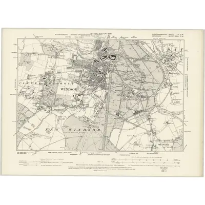 1897 Map of Buckinghamshire LVI.SW, 1900 Print