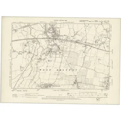 1894 Map of Buckinghamshire LVII.NW, 1900 Print