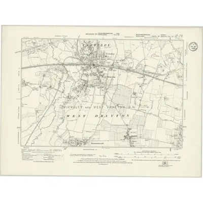 1932 Map of Buckinghamshire LVII.NW, 1935 Print