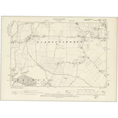 1897 Map of Buckinghamshire LVII.SW, 1900 Print