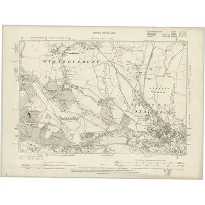 1897 Map of Buckinghamshire LVIII.NE, 1900 Print