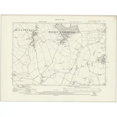 1924 Map of Buckinghamshire V.NW, 1928 Print