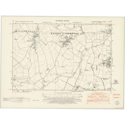 1950 Map of Buckinghamshire V.NW, 1952 Print