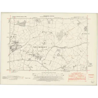 1950 Map of Buckinghamshire V.SE, 1952 Print