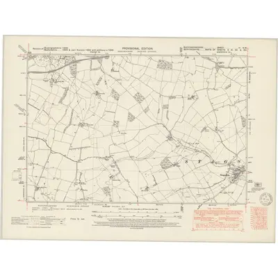 1948 Map of Buckinghamshire VI.NW, 1950 Print