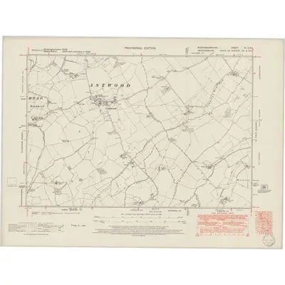 1899 Map of Buckinghamshire VI.SW, 1950 Print
