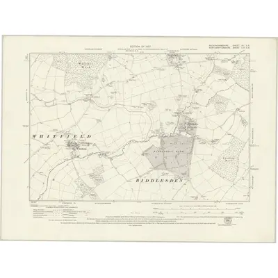 1923 Map of Buckinghamshire VII.SE, 1927 Print