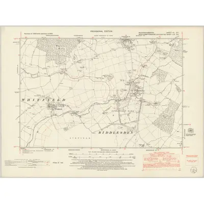 1950 Map of Buckinghamshire VII.SE, 1952 Print