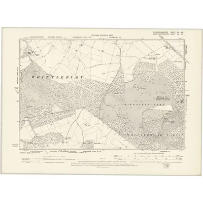1899 Map of Buckinghamshire VIII.NE, 1900 Print