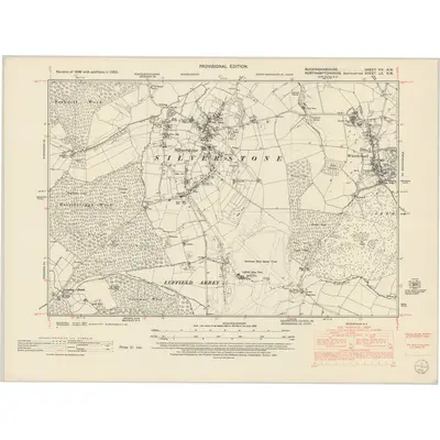 1950 Map of Buckinghamshire VIII.NW, 1952 Print