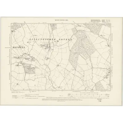 1899 Map of Buckinghamshire VIII.SE, 1900 Print