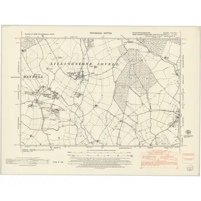 1950 Map of Buckinghamshire VIII.SE, 1952 Print