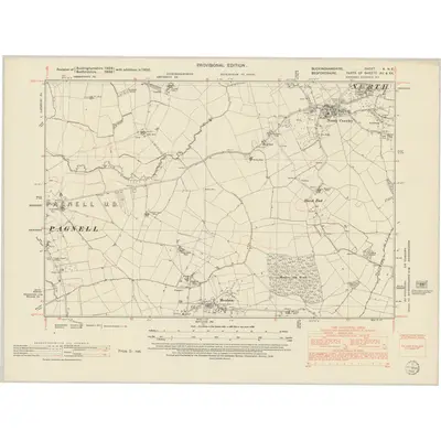 1950 Map of Buckinghamshire X.NE, 1952 Print