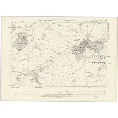 1898 Map of Buckinghamshire X.NW, 1900 Print