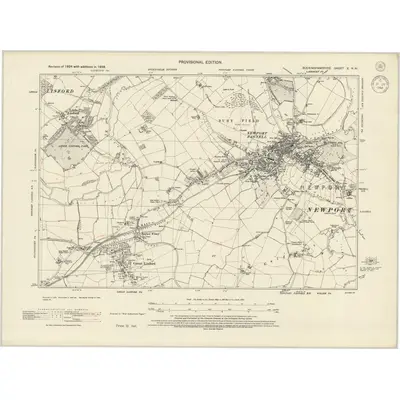 1938 Map of Buckinghamshire X.NW, 1944 Print