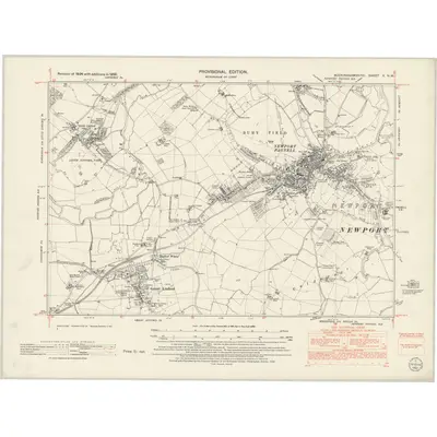 1950 Map of Buckinghamshire X.NW, 1952 Print