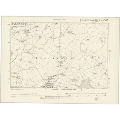 1899 Map of Buckinghamshire XI.NW, 1900 Print