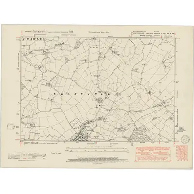 1899 Map of Buckinghamshire XI.NW, 1950 Print