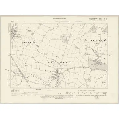 1898 Map of Buckinghamshire XII.NE, 1900 Print
