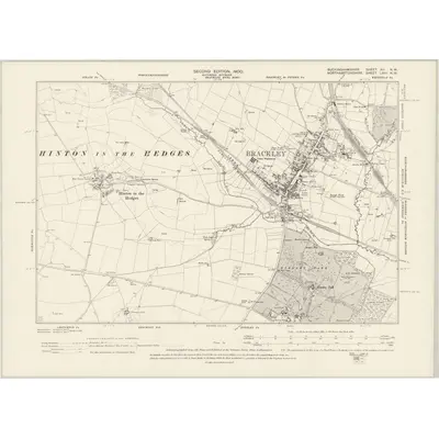 1898 Map of Buckinghamshire XII.NW, 1900 Print