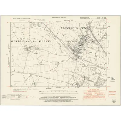 1950 Map of Buckinghamshire XII.NW, 1952 Print