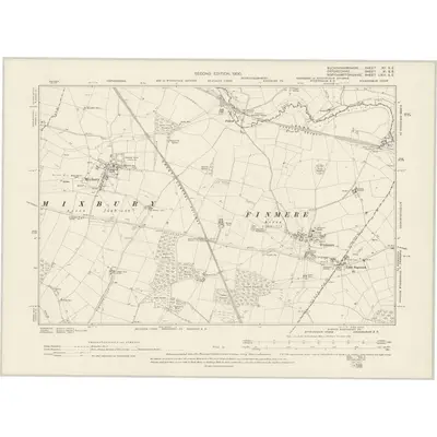1898 Map of Buckinghamshire XII.SE, 1900 Print