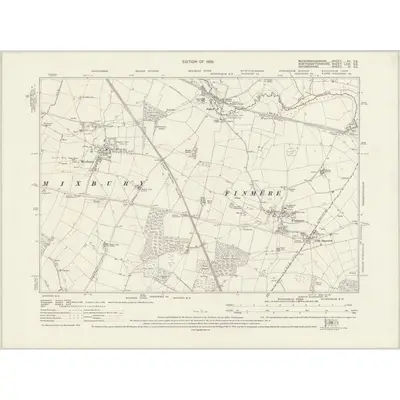 1920 Map of Buckinghamshire XII.SE, 1923 Print