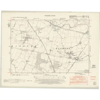 1950 Map of Buckinghamshire XII.SE, 1952 Print