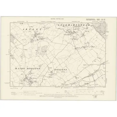 1899 Map of Buckinghamshire XIII.NE, 1900 Print