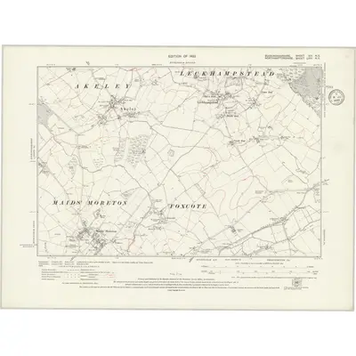 1921 Map of Buckinghamshire XIII.NE, 1923 Print