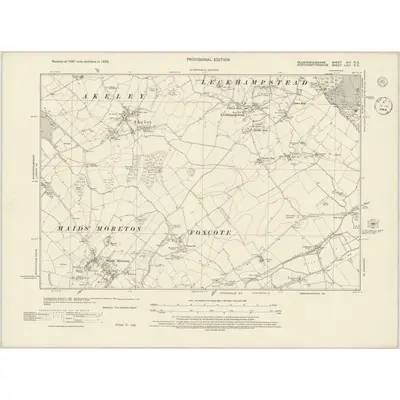 1938 Map of Buckinghamshire XIII.NE, 1945 Print