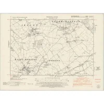 1950 Map of Buckinghamshire XIII.NE, 1952 Print