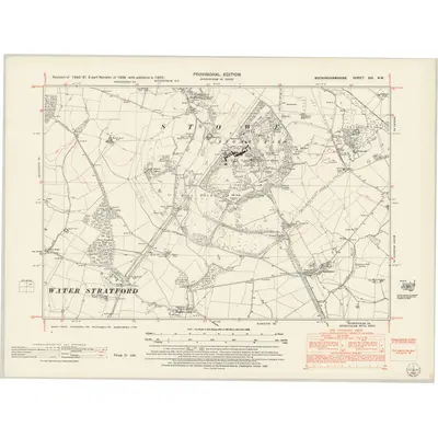 1950 Map of Buckinghamshire XIII.NW, 1952 Print