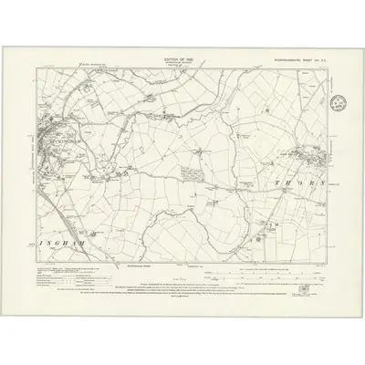 1921 Map of Buckinghamshire XIII.SE, 1923 Print