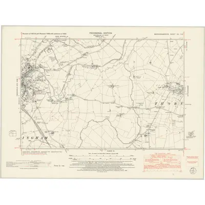 1950 Map of Buckinghamshire XIII.SE, 1952 Print