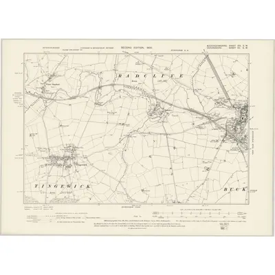 1898 Map of Buckinghamshire XIII.SW, 1900 Print