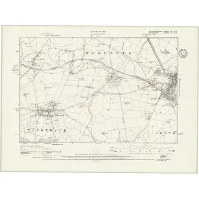 1920 Map of Buckinghamshire XIII.SW, 1923 Print