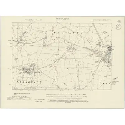 1938 Map of Buckinghamshire XIII.SW, 1944 Print