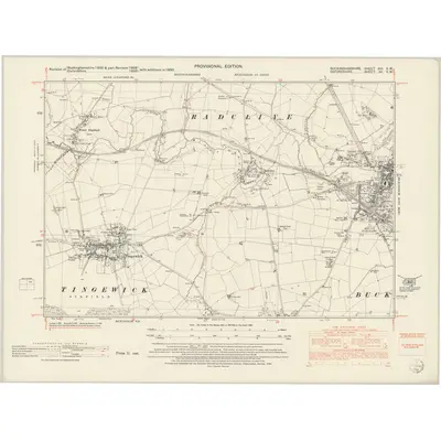 1950 Map of Buckinghamshire XIII.SW, 1952 Print
