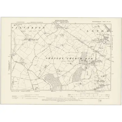 1898 Map of Buckinghamshire XIV.NE, 1900 Print