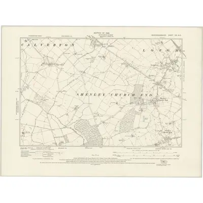 1923 Map of Buckinghamshire XIV.NE, 1926 Print