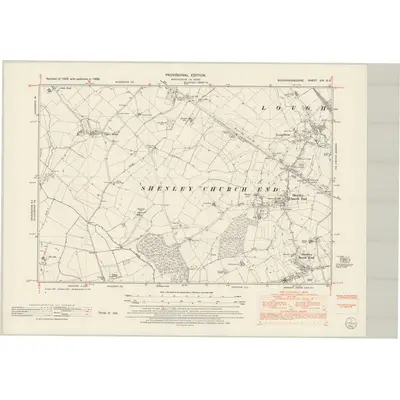 1950 Map of Buckinghamshire XIV.NE, 1952 Print